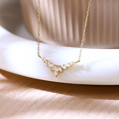 Dainty Gold Plated Marquise Necklace