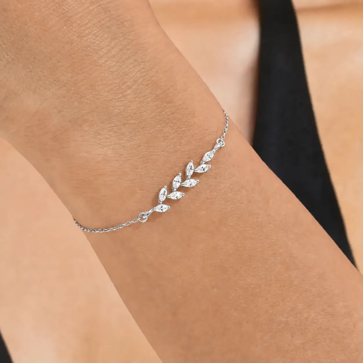 Dainty Silver Marquise Bracelet