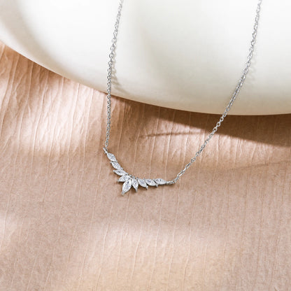 Dainty Silver Marquise Necklace