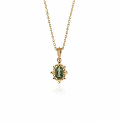 Rose Gold Plated Emerald Starburst Necklace