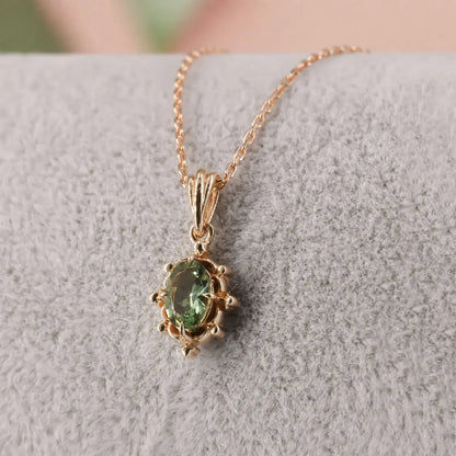 Rose Gold Plated Emerald Starburst Necklace