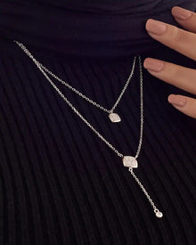Viorette layered necklace in 925 sterling silver with square pendants