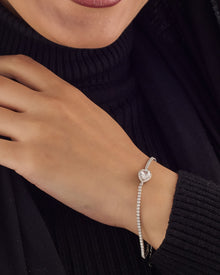 Clear Drop Silver Tennis Bracelet