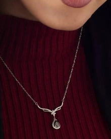 Black Zircon Radiance Teardrop Necklace